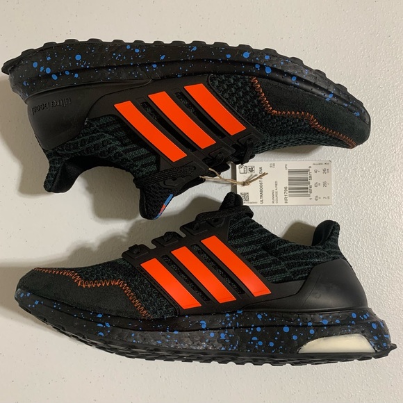 Adidas Ultraboost 5.0 DNA ‘Black Impact Orange Speckled’ Running Shoe-Size 7 New - Picture 10 of 12